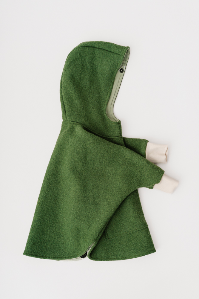 VLT08369 Poncho din lână, olive green