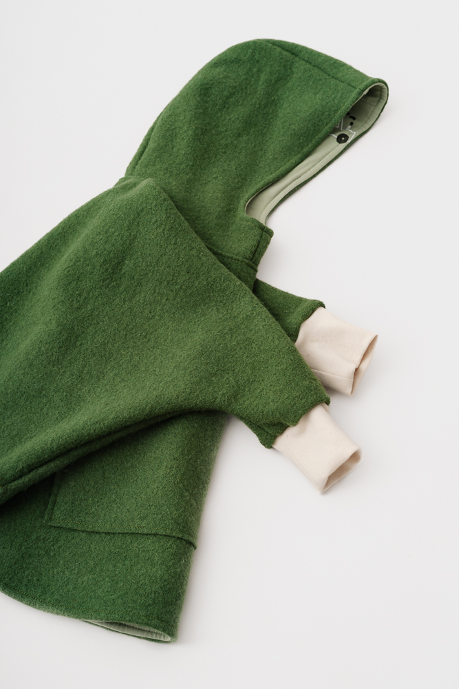 VLT08371 Poncho din lână, olive green