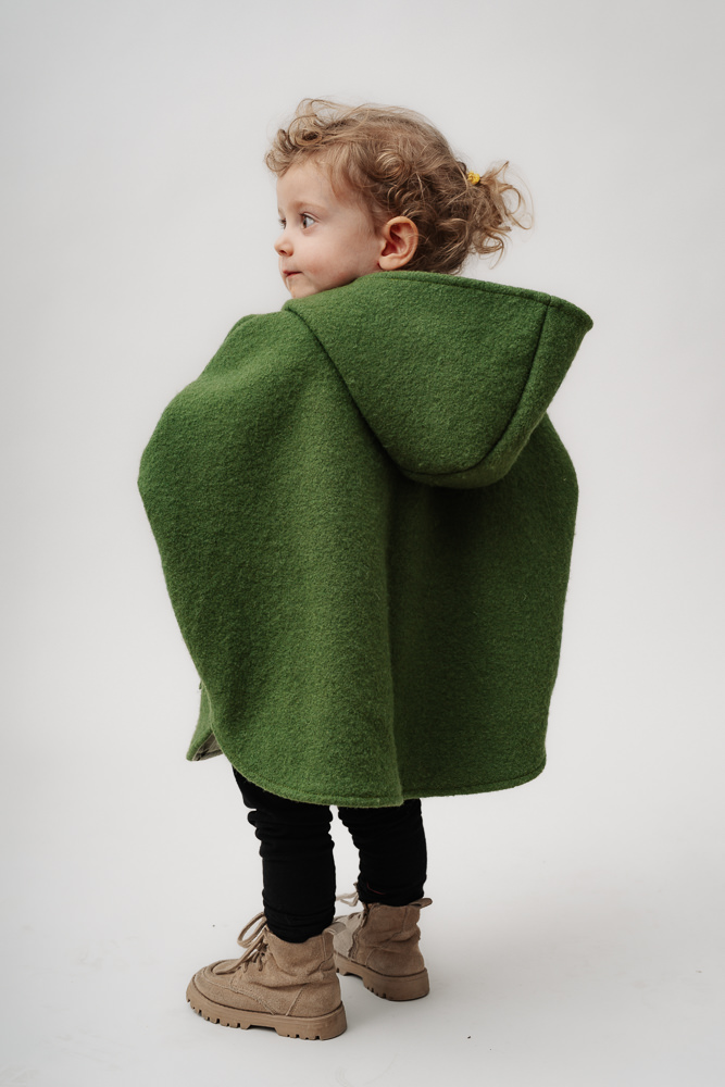 VLT08768 Poncho din lână, olive green