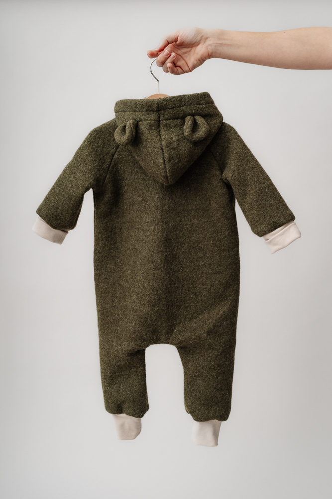 VLT08825 Salopetă din lână, moss green