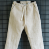Compleu - vestă și pantaloni cu buzunare - din in prespălat, natur