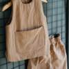 Compleu - vestă și pantaloni - din bumbac prespălat, cacao