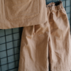 Compleu - vestă și pantaloni - din bumbac prespălat, cacao